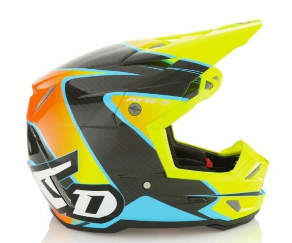 6D ATR-3 youth Helmet Wave Gloss Cyan Neon Yellow